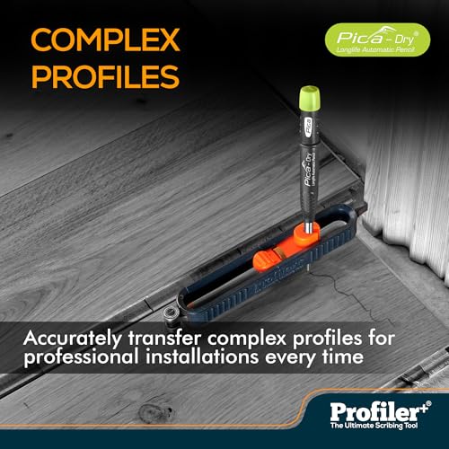 Profiler+ The Ultimate Precision Set Multifunction Scribing Tool - Pica-Dry Long-life Automatic Pencil & 8 Multi-Use Refill Leads, Official Brand Collaboration for Accurate Scribing and Marking