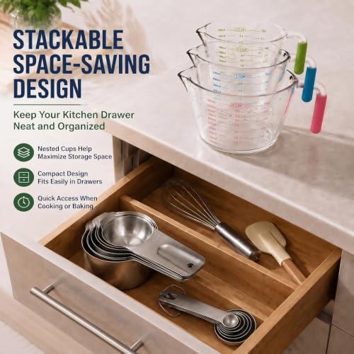 AIKEXIN Stainless Steel Measuring Cups & Spoons Set, Precision Baking Tools