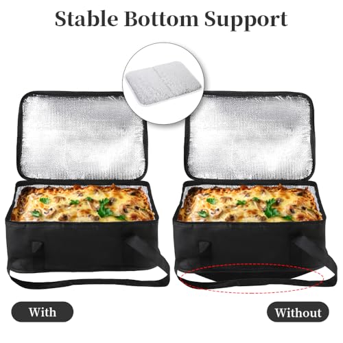 Bodaon Insulated Casserole Carrier Bag for Hot or Cold Food Transport Black - color: Black