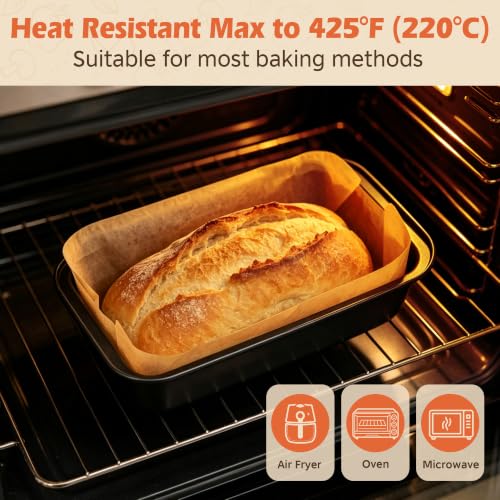 100 Pcs Loaf Pan Liners for Baking Bread 9x5 Inch with Cardboard Formers