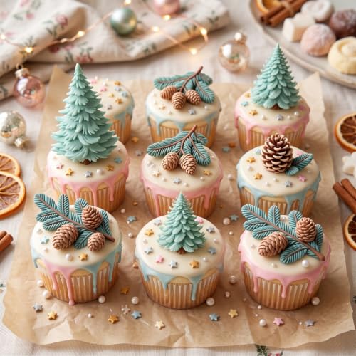 Christmas Tree Silicone Molds Pine Tree Pinecone Fondant Molds - color: Style H
