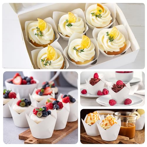 Ruisita 150 Pcs White Mini Cupcake Liners Muffin Liners Baking Cups - color: White