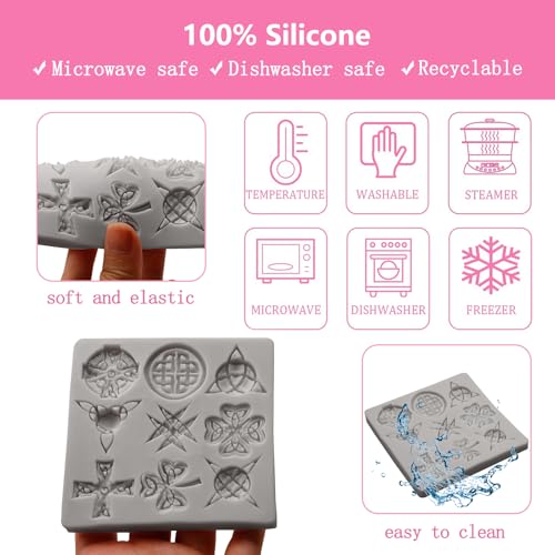 Celtic Knot Silicone Mold Cross Symbols 8.7 x 8.7 cm - color: Grey(XL306)
