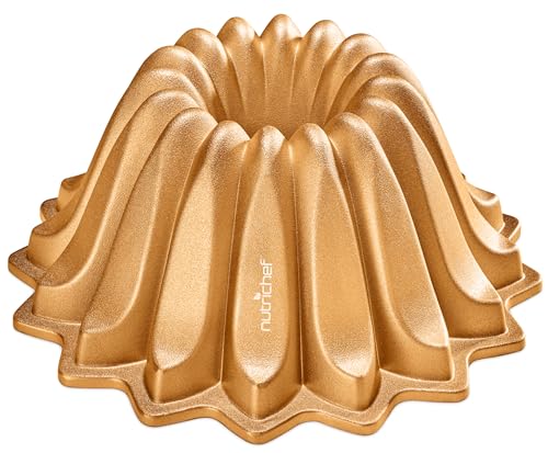 NutriChef 9 Inch Cake Pan - 7 Cups Die-Cast Aluminum Cake Mold for Baking - Sloped Edges for Uniform Baking, Nonstick for Easy Release and Even Bake, Durable Design, Ideal for Desserts and Casseroles - style: Slope