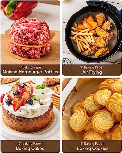 BAKLICIOUS 470 Pcs Unbleached Parchment Paper Baking Sheets & Rounds Bundle - 220 Sheets + 250 8x8 Inch Rounds - Non-Stick, Heat Resistant, Waterproof, Food Grade