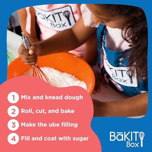 BāKIT Box Donut Baking Kit for Kids – Ube Treasure Donuts, Filipino Dessert - color: Ube Treasure Donuts