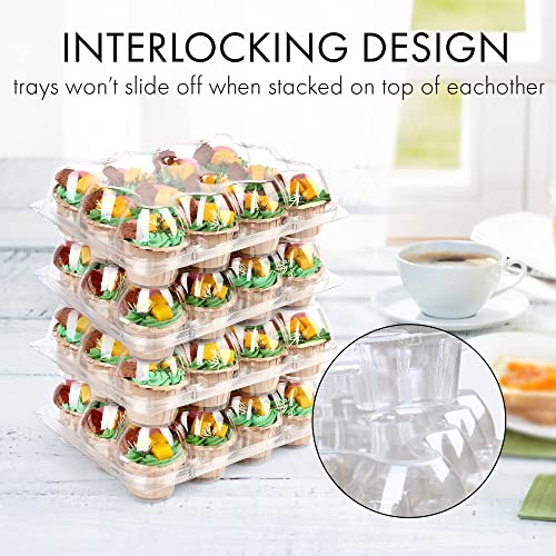 LotFancy 12 Count x 5 Sets Cupcake Containers, Clear Plastic Cupcake Boxes - size: Standard (5 sets)