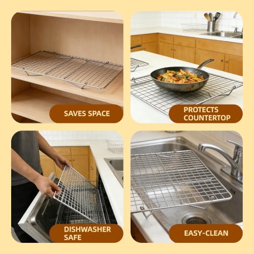 Cooling Rack 16"x10", 5-Tier Stackable & Collapsible Cooling Racks - color: Silver, size: 5-Tier