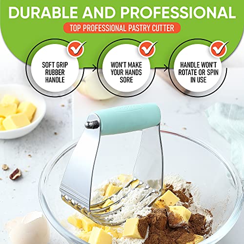 Spring Chef Medium Dough Blender Hand Tool - Durable Pastry Cutter - Mint - color: Mint, size: 3" Medium