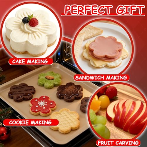 Flower Cookie Cutter Set Pack of 5 Stainless Steel Sandwich Cutter - style: C-Flower