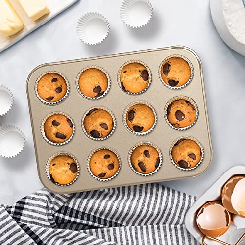 Glad Mini Muffin Pan Nonstick - Heavy Duty Metal Cupcake Tin with Small Baking Cups, Mini 12-Cup (Pack of 6) - size: Mini 12-Cup (Pack of 6)