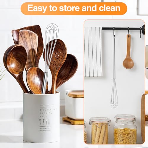 2‑Pcs 11‑Inch Mini Whisk, Small Whisk with Long‑Handle