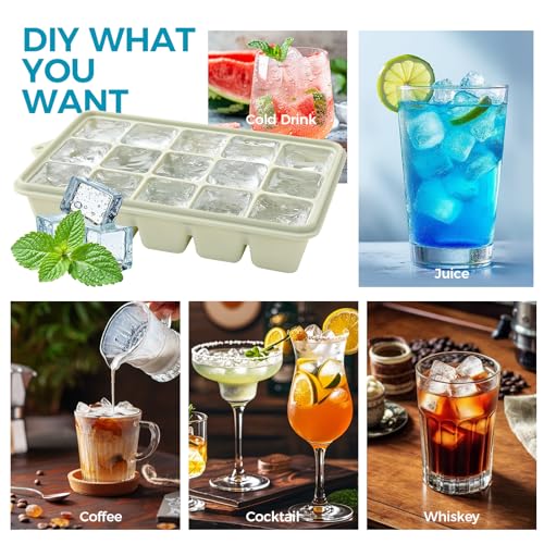 Silicone Ice Cube Trays with Lids (3-Pack, Blue) - color: Blue