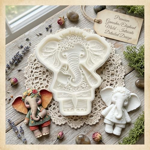 Wreath Elephant Silicone Mold for Fondant Cupcake Toppers Desserts - color: Elephant Silicone Molds