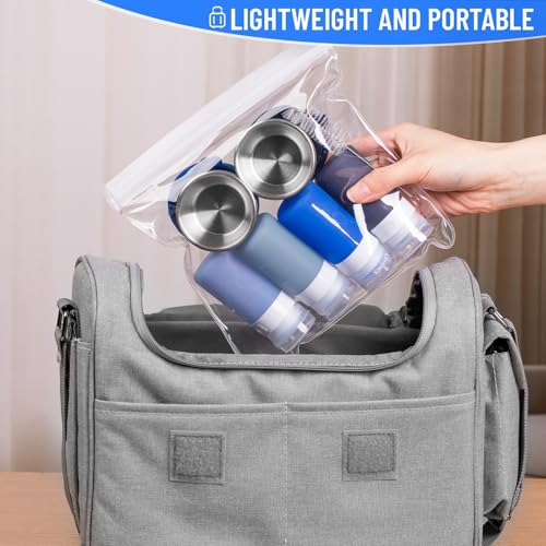 MICEBAY 8-Pack Salad Dressing Container, Leakproof Squeeze Bottles - color: Blue