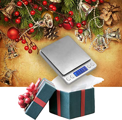 Food Scale Digital Weight 3000g/0.1g Oz Grams and Ounces Kitchen Scale for Cooking Baking with Backlight LCD Display, Tare, 9 Units, Auto Off, 2 Trays, Batteries Included - Stainless Steel - size: 3kg/0.1g