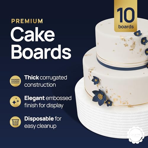 O'CREME Round Cake Drum Board 12 Inch White Wraparound 1/4 Thick - color: White, size: 12"