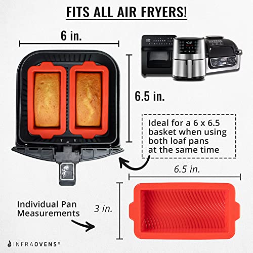 Air Fryer Silicone Loaf Pans for Baking, Non-Stick Mini Bread Cake Pan, Small Airfryer Bakeware Sets, Meatloaf Brownie Corn, Fits Instant Pot, Ninja Foodi, Cosori, Chefman, Power XL, Dash, BPA Free - size: Mini