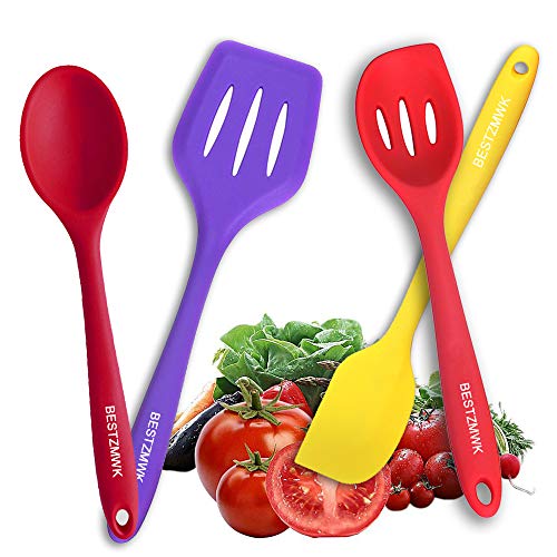 Kitchen Utensil Set - 11 Cooking Utensils - Colorful Silicone Kitchen Utensils - Nonstick Cookware with Spatula Set - Colored Best Kitchen Tools Kitchen Gadgets(Multi) - color: Multicolor