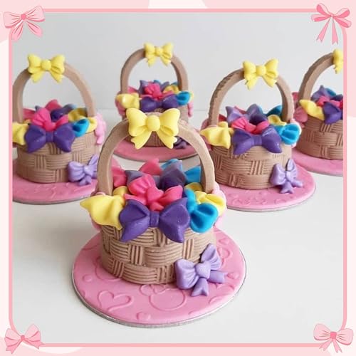 Bow Fondant Molds, AIMEIKI 2 Pack Mini Bows Silicone Fondant Molds Bowknot Candy Chocolate Mold for DIY Cake Decoration - color: Bowknot Molds