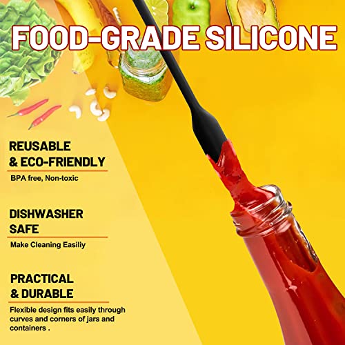 Anaeat Heat Resistant Silicone Spatula Set of 8 - Seamless One-Pieces Design, Non-Stick Rubber Spatulas & Mini Kitchen Scraper Flexible for Non-stick Cookware - Easy Baking, Cooking, Scraping & Mixing - color: 8 Pcs Spatulas (Black), size: Essential Spatu