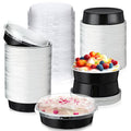 Yinder 8 oz Disposable Creme Brulee Ramekins with Lids, 4 Inch Mini Pie Tins Aluminum Foil Pie Tart Cake Baking Pans Individual Round Containers Oven Safe(Black & Silver,120 Pcs) - color: Black & Silver