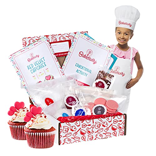 Baketivity Red Velvet Kids Baking Set with Pre-Measured Ingredients - color: Red Velvet Cupcakes