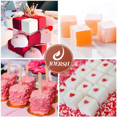 JOERSH Cube Cake Silicone Mold, 2 Pack, 1.2" x 1.2" x 1.2", 30-Cavity - color: 2 Pcs: 15 Cups, 1.2x1.2x1.2 Inch