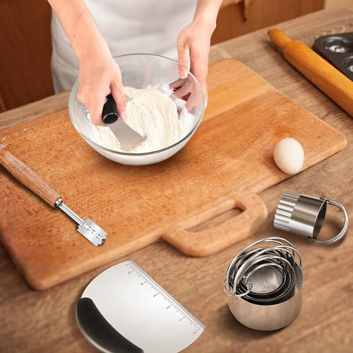 Pastry Cutter, Biscuit Cutter, Dough Scraper, Bread Lame - color: 5 pcs black