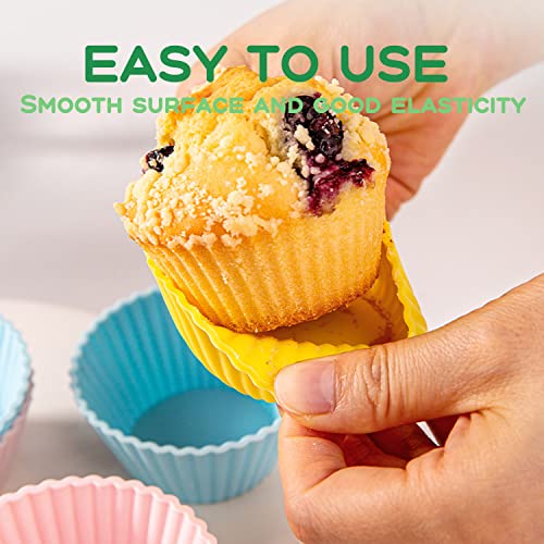16 Pack Silicone Cupcake Liners, Reusable Cake Pop Mold