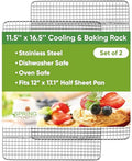 Spring Chef 11.5" x 16.5" Stainless Steel Cooling Rack for Baking, Set of 2 - size: 11.5"x16.5", style: 2 Pack