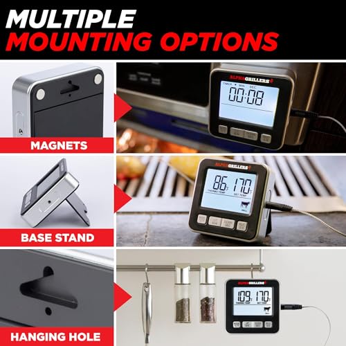 Alpha Grillers Meat Thermometer Digital, Wired Probe for Oven & Grill