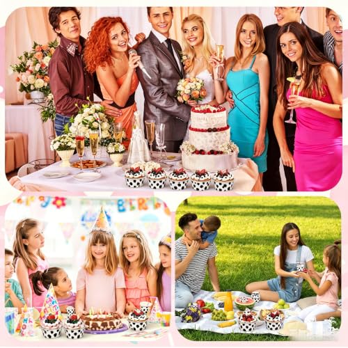 30Pack 5oz Cow Mini Cake Pans with Lids Baking Cups Aluminum Foil Pans Tins, Individual Dessert Cups Containers for Sales,Party,Picnics - color: Cow