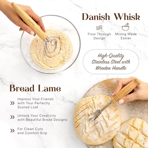 ABIOTO Sourdough Starter Kit with Bread Proofing Baskets & Tools, 24-Pieces - size: 24-Piece Kit