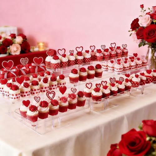 3 Tier Acrylic Cupcake Stand, Transparent Dessert Display - size: 11" x 11" x 2"