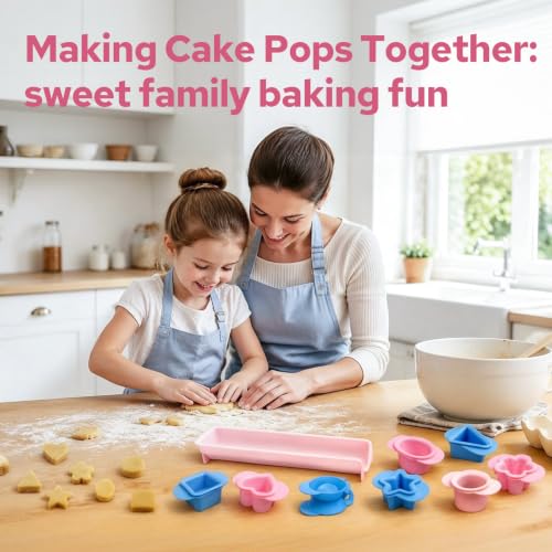 8 Pcs Cake Pop Mold Set with 8.2-inch Tray &100 Sticks Bags Ties - color: Multi-Shape&Sticks Kit