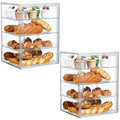 Bread Box for Kitchen Countertop, 4 Layers Pastry Display Case, 2 Pack - size: 4tier 2Pcs
