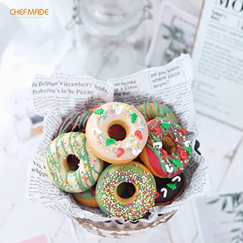 CHEFMADE Nonstick Donut Pan, 12 Cavity Ring Doughnut Pan for Baking Cookies Bagel (Black) - style: 12 Cavity Donut