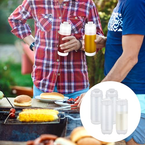 4 Pcs 20 oz Refillable Squeeze Bottles, Condiment Squeeze Bottle Plastic