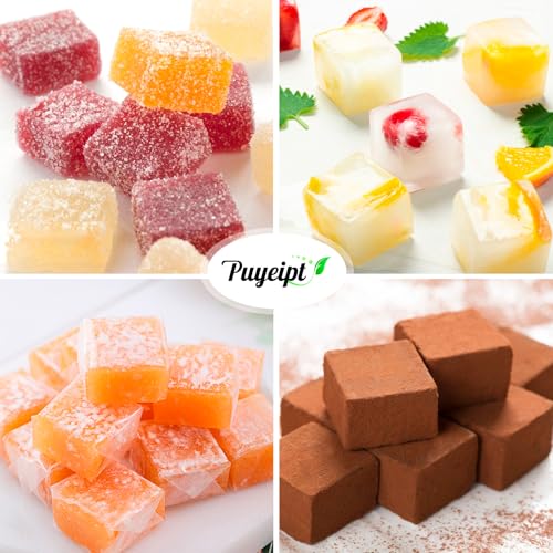 Puyeipt Mini Square Silicone Candy Molds, 2 Pack, 80 Cavities - size: 80 Cavities