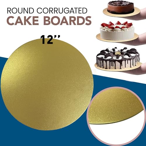 3 Pack Cake Boards Golden Round Cake Circles