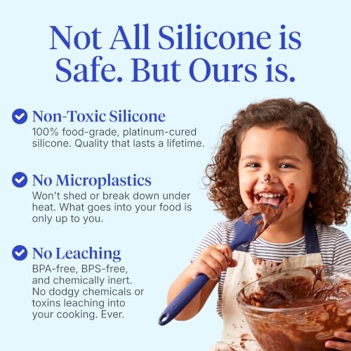 GIR Premium Silicone Seamless Spoonula – Ultimate, Navy Blue - color: Navy, size: Ultimate - 11 IN
