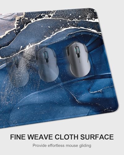 Large Mouse Pad with Wrist Rests for Keyboard & Mouse, Thick Soft Ergonomic Memory Foam Wrist Supports, Big & Long Desk Mat 35.5 x 15.7 in, for Office Gaming Computer, Ink Navy Marble - color: Ink Navy Marble