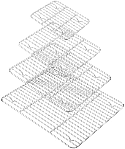 4Pcs Cooling Rack, Stainless Steel Baking Racks, 4 Various Sizes