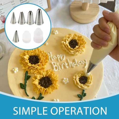 7 Pcs Leaf Piping Tips Set with Couplers - color: 65/68/70/352/112