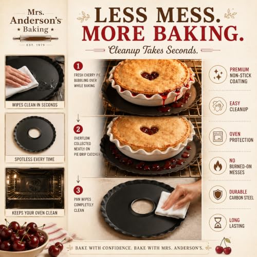 Mrs. Anderson’s Baking Non-Stick Pie Drip Catcher Pan, Carbon Steel with Premium Non-Stick Coating, PFOA and BPA Free - style: Drip Catcher Pan