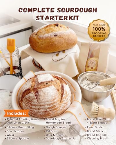 Complete Sourdough Starter Kit for Beginners & Bakers with Bag
