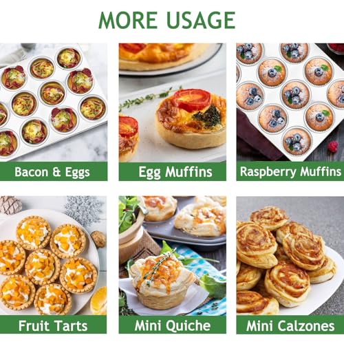 Herogo 12-Cup Stainless Steel Muffin Pan Tin for Baking - size: 12-Cup