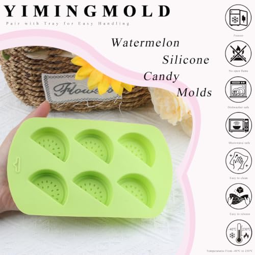 6 Cavity Watermelon Silicone Candy Molds Set Of 2