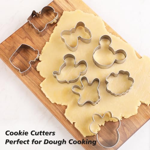 Mouse Cookie Cutter Sandwich Cutters Mickey Cutters for Kids DIY Lunchbox Bento Box Fruit Cutters Vegetable Cutters for Children Boys Girls, Pack of 8 (Cartoon Cookie Cutters Set) - color: Mickey Sets